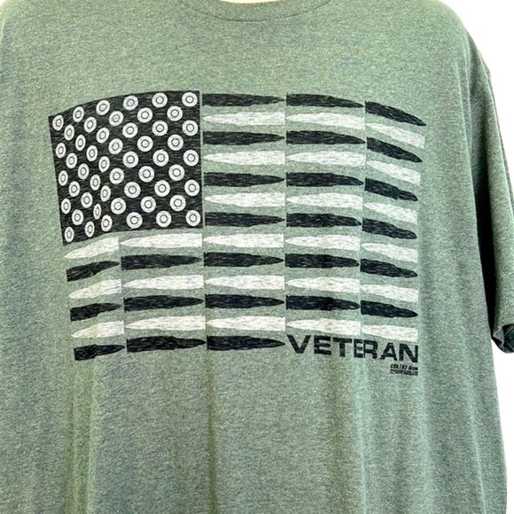 7.62 Design - Veteran Bullet Flag Battle Space Olive Green T Shirt Size XL - Picture 4 of 11